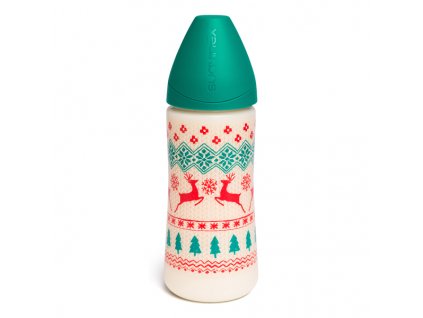 SUAVINEX | LÁHEV 360 ml Kulatá savička 3-poziční - kolekce WINTER - ZELENÁ