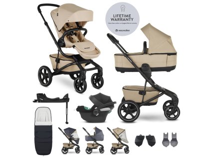 Set dětský kočárek EASYWALKER Jimmey XXL RWS 4v1 + CYBEX Aton B2 i-Size (barva Sand Taupe)