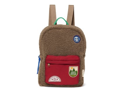 Dětský batůžek s přední kapsou STUDIO NOOS - Teddy Midi BACKPACK (barva Brown/Burgundy)
