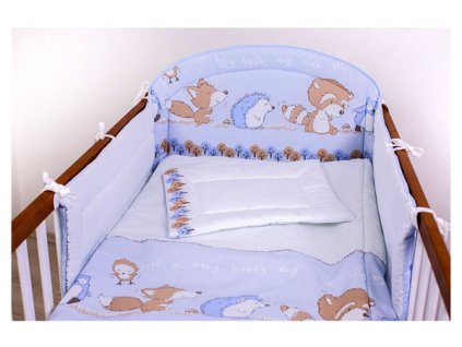 Dětské povlečení do postýlky Szeko Albert modrý 3-dílné (Barva Bílá, Modrá)