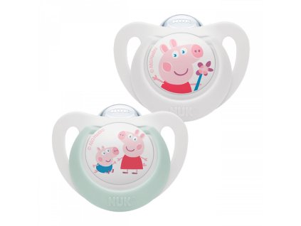Dětské šidítko NUK Star Peppa Pig 0-6 m 2 ks (Barva Bílá, Velikost 0-6 m)