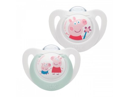 Dětské šidítko NUK Star Peppa Pig 6-18 m 2 ks (Barva Bílá, Velikost 6-18 m)