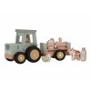 Dětská dřevěná hračka Little Dutch Traktor s přívěsem