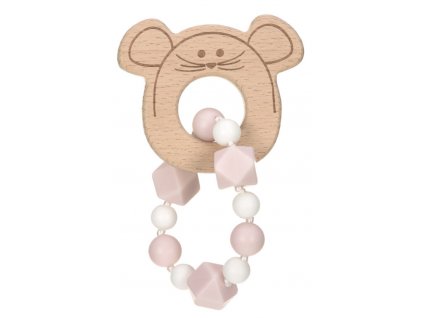 Teether Bracelet Wood/Silicone Little Chums mouse