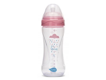 Lahvička Mimic 330ml, Transparent pink