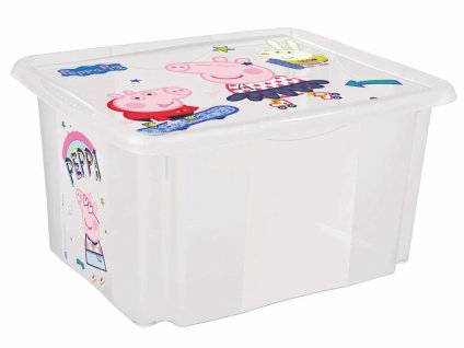 Úložný box s víkem malý "Peppa", Transparent