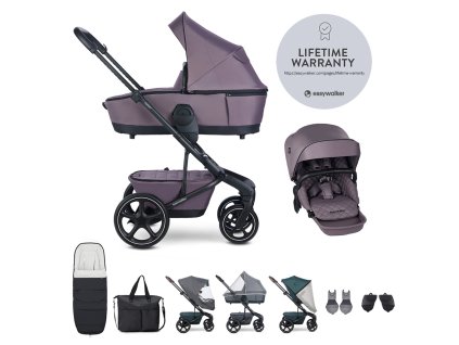 EASYWALKER Set XXL kočárek kombinovaný Harvey5 Premium Granite Purple s příslušenstvím