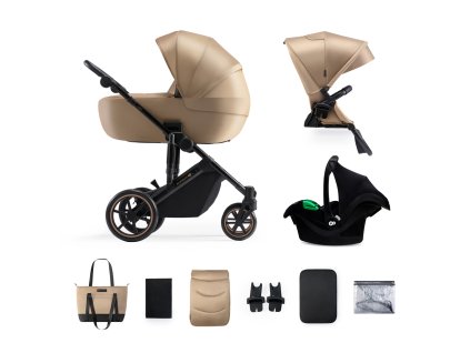 KINDERKRAFT SELECT Kočárek kombinovaný 3v1 Prime 2 Sandrose Beige, Premium