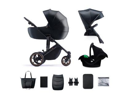 KINDERKRAFT SELECT Kočárek kombinovaný 3v1 Prime 2 Venezian Black, Premium