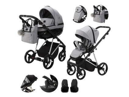 ADAMEX Kočárek kombinovaný Quantum Special Edition Grey/Silver