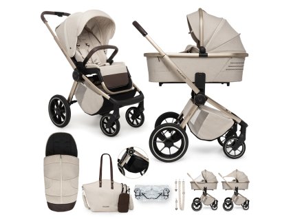 MUUVO Kočárek kombinovaný Quick Boho Brown set 2v1