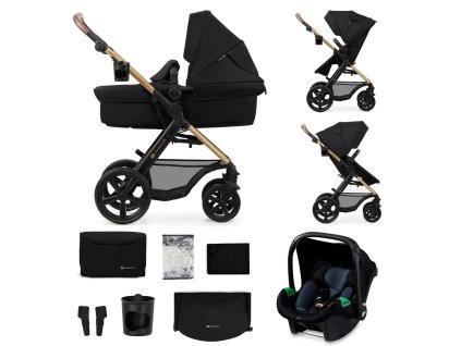 KINDERKRAFT Kočárek kombinovaný Moov 2 3v1 Pure Black - pěnová kola
