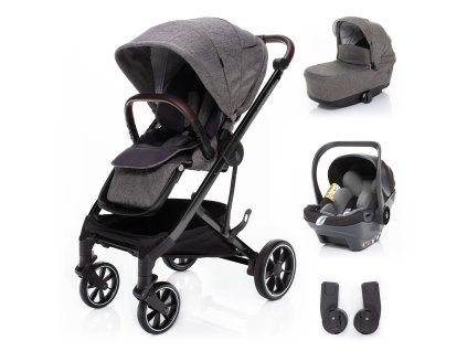 ZOPA Set kočárek Quest+ korba+ adaptéry+ autosedačka, Tornado Grey/Black