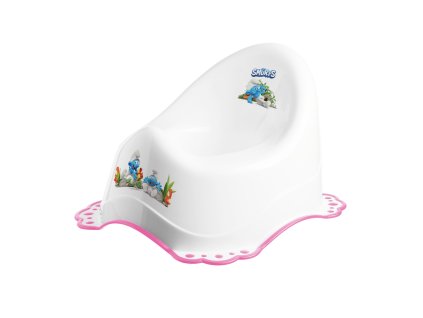 Maltex Nočník s protiskluzem The Smurfs, bílá/růžová