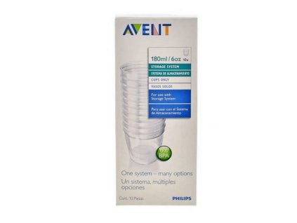 AVENT VIA Pohárky 10ks 180ml