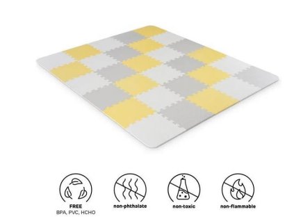 KINDERKRAFT Podložka pěnová puzzle Luno 150 x 180 cm Yellow, 30 ks