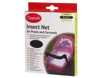 Clippasafe síť proti hmyzu na kočárek, černá