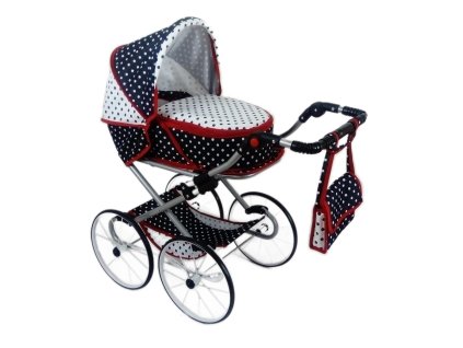 New Baby kočárek pro panenky Natalia Retro, černý/bílý