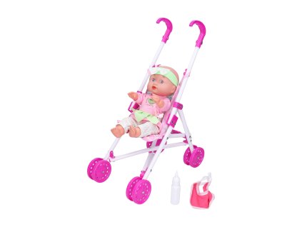 WIKY Miminko s kočárkem 28 cm
