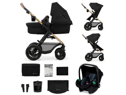 KINDERKRAFT Kočárek kombinovaný Moov 2 Air 3v1 Pure Black