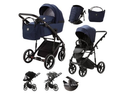 ADAMEX Kočárek kombinovaný Mobi New Lux Blue