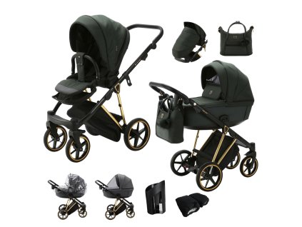 ADAMEX Kočárek kombinovaný Belissa Special Edition Dark Green/Gold