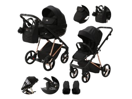 ADAMEX Kočárek kombinovaný Quantum Special Edition Black/Rosegold