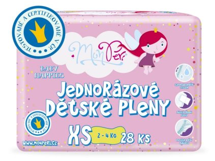 MonPeri dětské pleny XS - 2-4kg, 28ks/bal