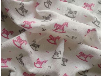 PREM Látkové bavlněné pleny 70x70cm, koník růžový (5ks)