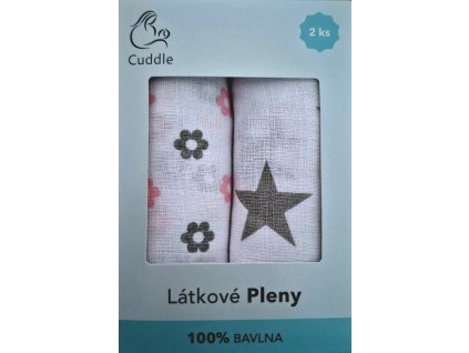 Prem dětské látkové pleny v dárkové krabičce pro holčičku 70x70 cm 2ks
