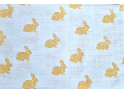 Látkové bavlněné pleny, osušky 90x100 cm, zajíčci (2ks)
