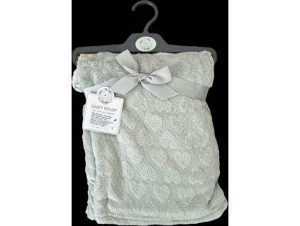 Sheldon dětská deka, zavinovačka 75x100 cm, šedá srdíčka