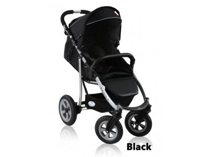 Kočárek Zebra 2017 s nánožníkem - Black + Reflexní náramek zdarma