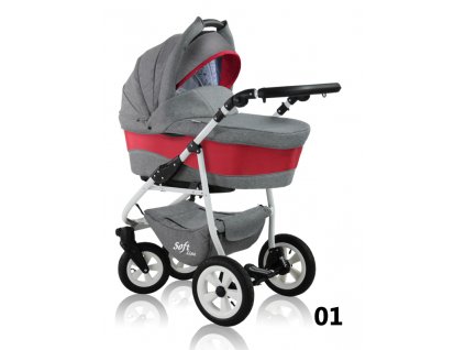 Prampol kombinovaný kočárek Soft Line 2019 komplet s autosedačkou - 01 + Reflexní náramek zdarma