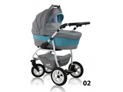 Prampol kombinovaný kočárek 2v1 Soft Line sport, 02 modrá