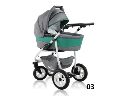 Kočárek Prampol Soft Line 2016 komplet s autosedačkou - 03 + Reflexní náramek zdarma