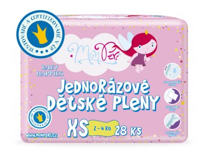MonPeri dětské pleny XS - 2-4kg, 28ks/bal