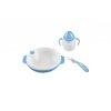 Set termotalířku s silikonovou lžičkou a hrnečkem, Pastel blue