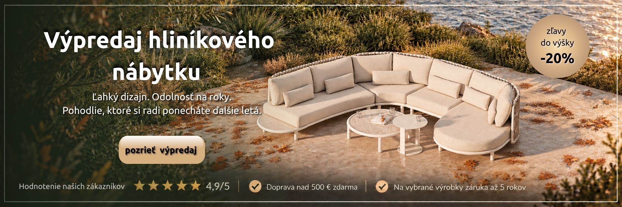 výpredaj hliníkový záhradný nábytok
