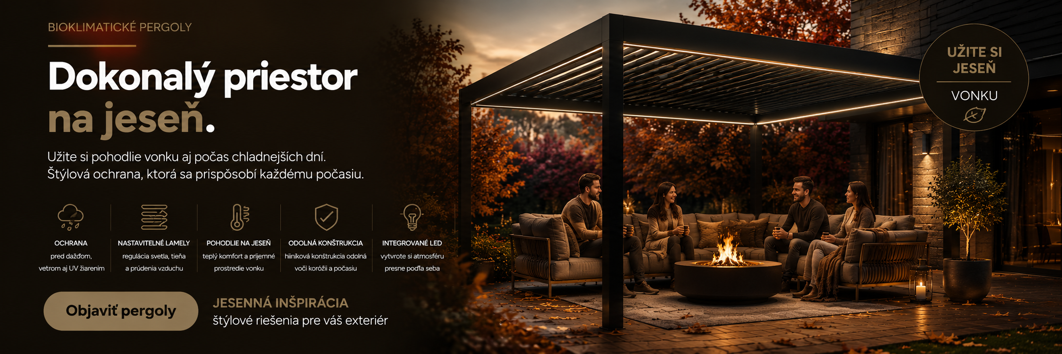 Bioklimatická pergola - jeseň