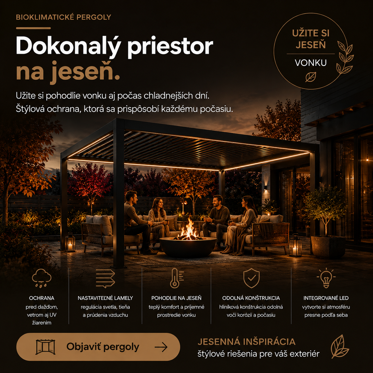 Bioklimatická pergola - jeseň