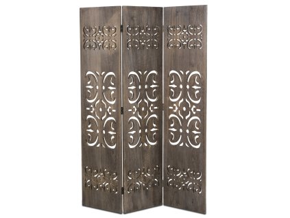 Drevený paraván s ornamentmi Brown Carvings