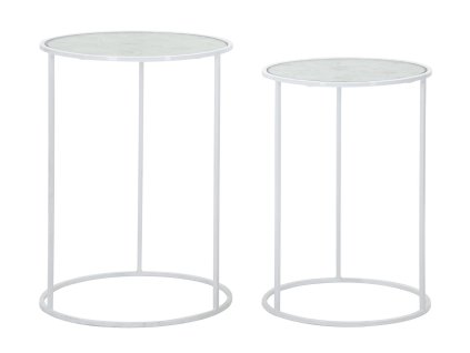 Elegantná sada dvoch stolíkov biele srdcia