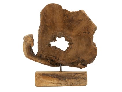 Socha z recyklovaného teakového dreva