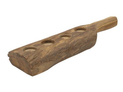 Svietnik z recyklovaného teaku