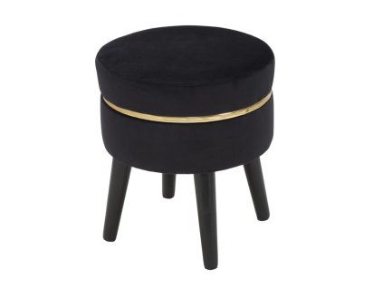 Čierna zamatová taburetka Paris