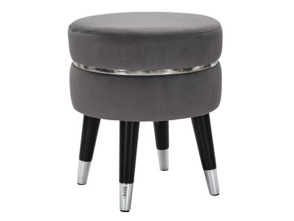 Sivá zamatová taburetka Paris