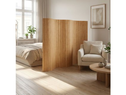 bambusový paravan hnedý matný (4)