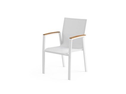 zahradna stolicka leon teak biela 3394