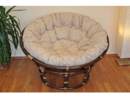 Ratanový papasan - polster Ebony